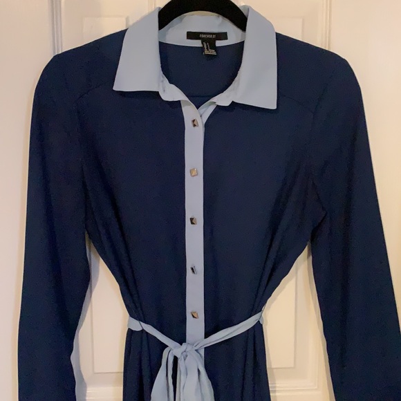 Navy & Baby Blue Dress - Picture 2 of 3